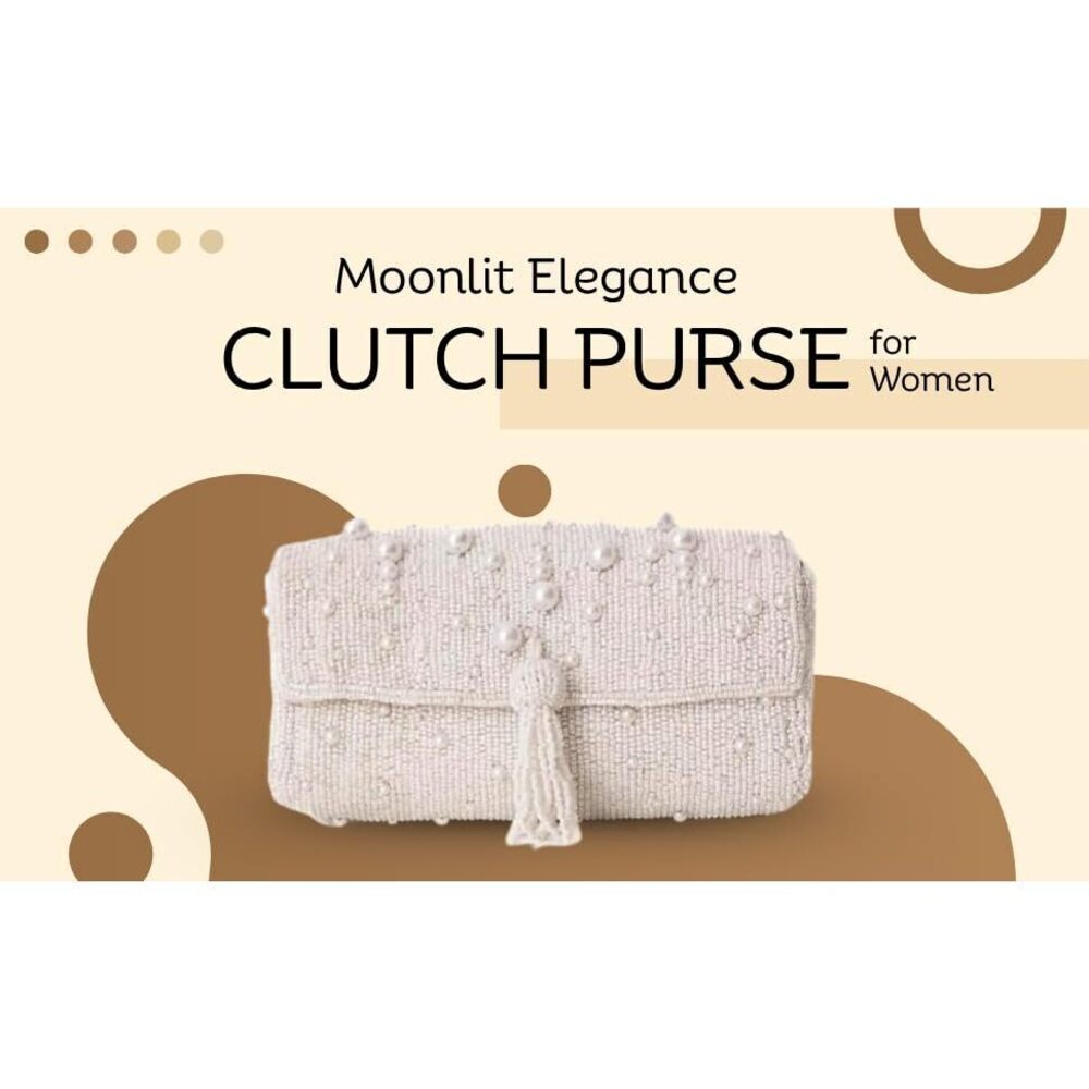 1942 Clutch - Moonlit Elegance Clutch | Purses Elegant Evening Bag - Picture 6 of 9